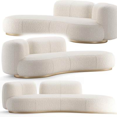 现代布艺弧形沙发-1